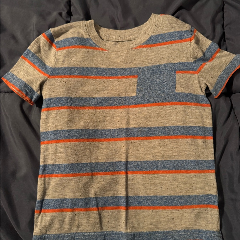 Striped Kids T-Shirt - Blue and Orange